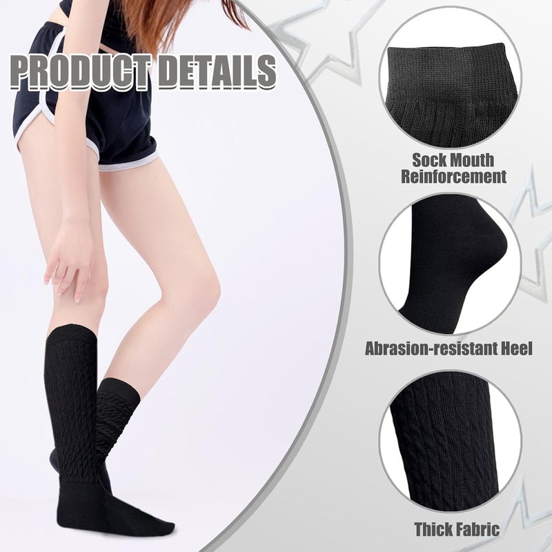 WILLBASIC 6 Pairs Slouch Socks for Women, Soft Extra Long Thick High Slouch Slouchy Sock for Women Mothers Gifts - Image 3